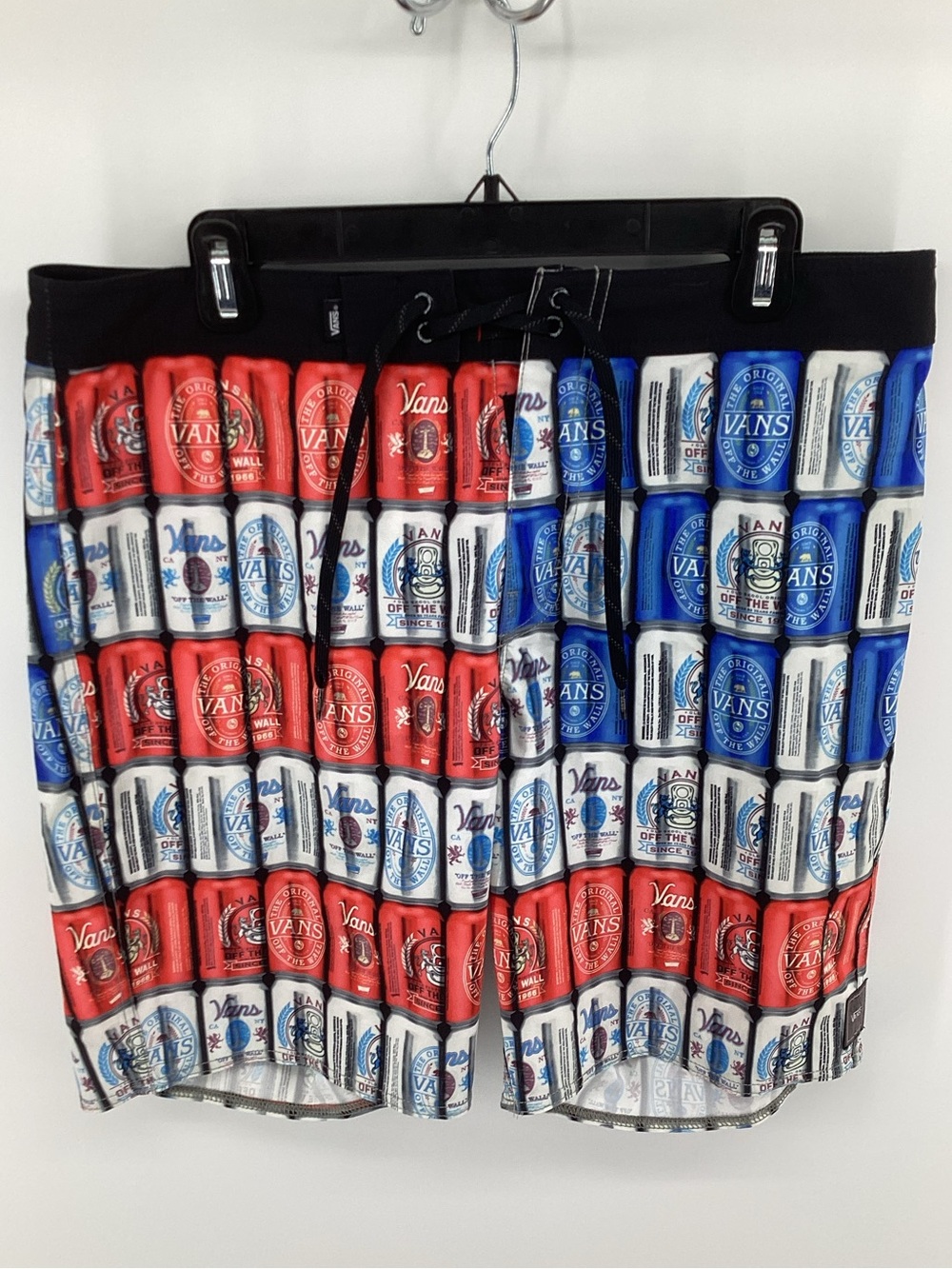 Vans Men’s Red, White & Blue Can Printed Swim Trunks